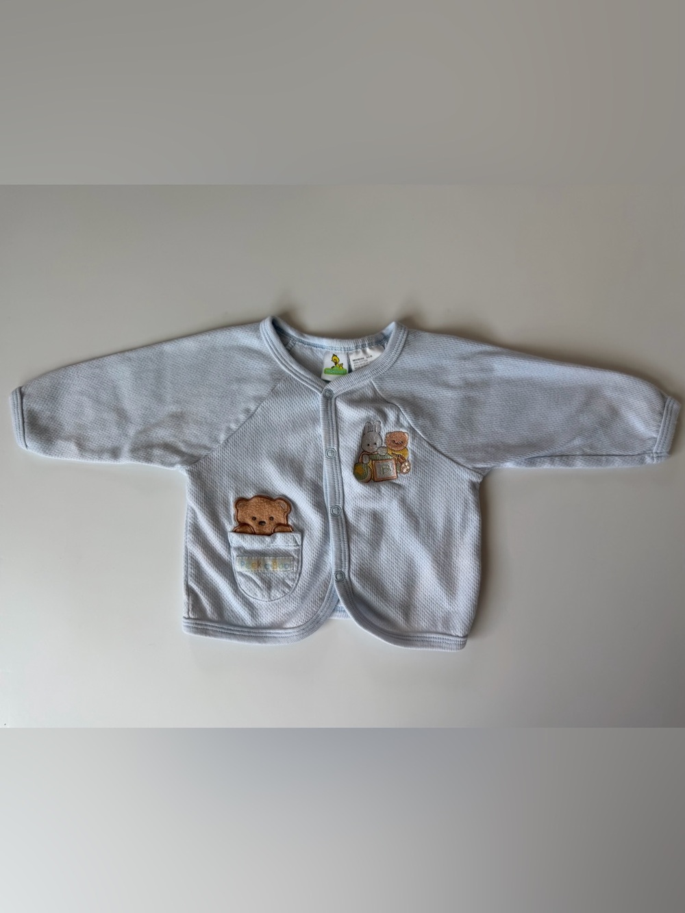 Vintage 90s Sesame Street Light Blue Newborn Cotton Peek-A-Boo Top Size 0-3M - Picture 6 of 6